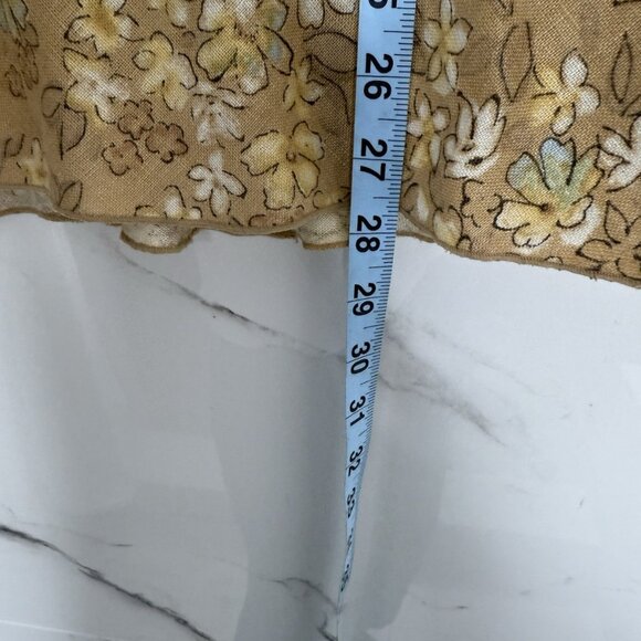 J. Jill Skirt A Line Midi Elastic Waist Linen Floral BeigeSize XLTBeige Cottage - Picture 3 of 6